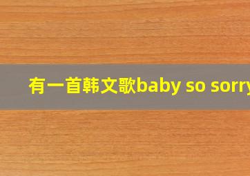 有一首韩文歌baby so sorry